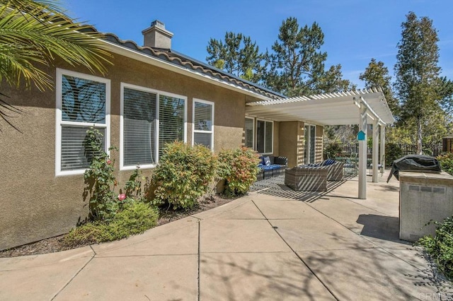 1450 Oakpoint Ave, Chula Vista, CA 91913 - view of patio / terrace featuring a pergola, an outdoor hangout area, and grilling area