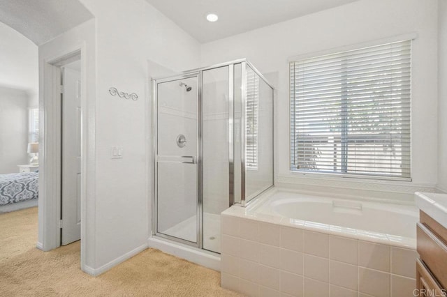 1450 Oakpoint Ave, Chula Vista, CA 91913 - full bath with a stall shower, a garden tub, and connected bathroom