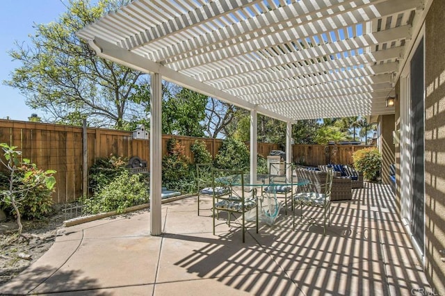 1450 Oakpoint Ave, Chula Vista, CA 91913 - fenced backyard with a patio, a pergola, and outdoor dining area