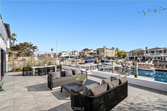 4017 Channel Pl, Newport Beach, CA 92663 - view of patio / terrace featuring outdoor lounge area and a residential view