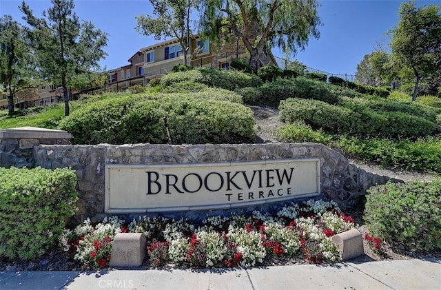 view of community sign