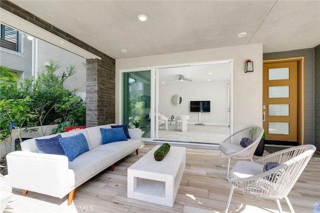 102 Pattern, Irvine, CA 92618 - exterior space with a ceiling fan, recessed lighting, and light wood-style floors