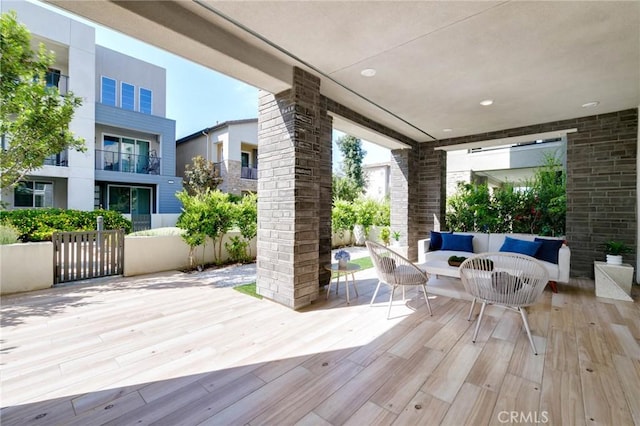 102 Pattern, Irvine, CA 92618 - wooden deck with an outdoor hangout area