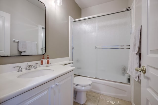 44 Water Lily Way, Coto De Caza, CA 92679 - full bathroom with combined bath / shower with glass door, vanity, tile patterned flooring, and toilet