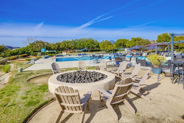 44 Water Lily Way, Coto De Caza, CA 92679 - community pool with a fire pit and a patio area