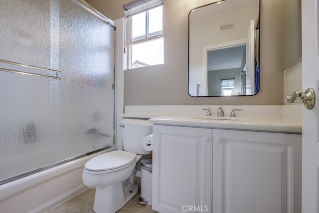 44 Water Lily Way, Coto De Caza, CA 92679 - bathroom with visible vents, toilet, vanity, and enclosed tub / shower combo