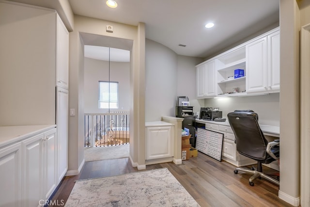 44 Water Lily Way, Coto De Caza, CA 92679 - office area with baseboards, wood finished floors, visible vents, and recessed lighting