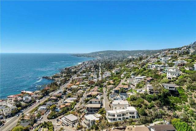 bird's eye view with a residential view and a water view