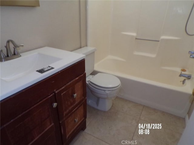 74813 Sunrise Dr Unit 29, Palms, CA 92277 - bathroom with toilet, tile patterned floors, vanity, and shower / bath combination