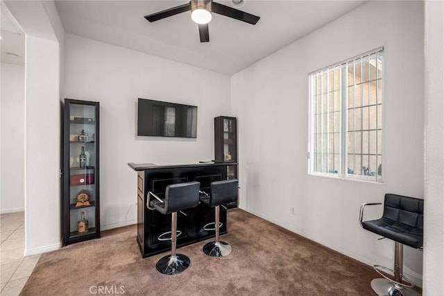 7625 Pinon Dr, Yucca Valley, CA 92284 - office with a ceiling fan, plenty of natural light, and carpet flooring