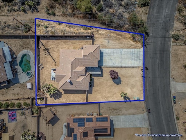 7625 Pinon Dr, Yucca Valley, CA 92284 - aerial view of property's location featuring property parcel outlined
