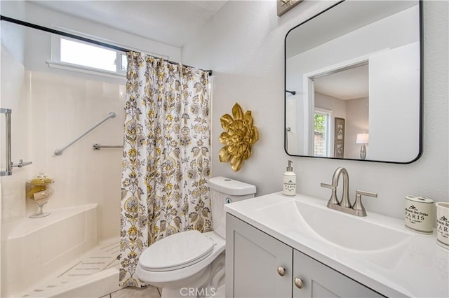 22911 Via Santiago, Mission Viejo, CA 92691 - full bathroom featuring a healthy amount of sunlight, toilet, and a shower with curtain