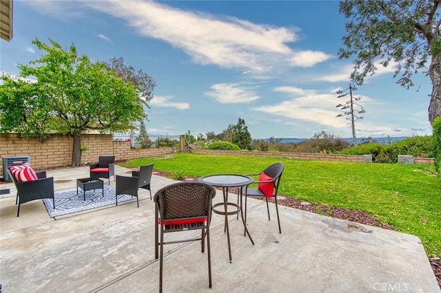 22911 Via Santiago, Mission Viejo, CA 92691 - view of patio / terrace featuring an outdoor hangout area and fence
