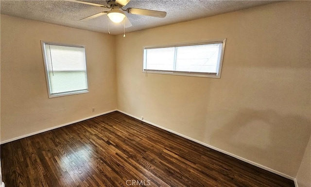 1060 Newhill St, Glendora, CA 91741 - empty room featuring dark wood-style floors, baseboards, ceiling fan, and a textured ceiling