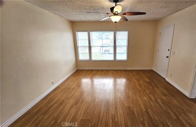 1060 Newhill St, Glendora, CA 91741 - spare room with a textured ceiling, wood finished floors, a ceiling fan, and baseboards