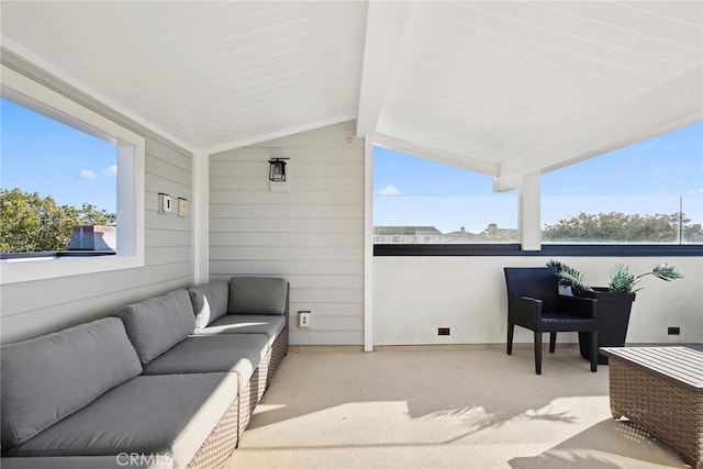 exterior space featuring outdoor lounge area