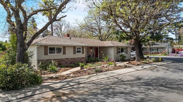 view of single story home