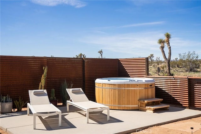 3170 Wesley Rd, Joshua Tree, CA 92252 - view of patio / terrace featuring a hot tub
