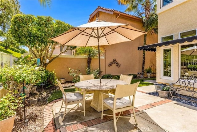 9 Gema, San Clemente, CA 92672 - view of patio / terrace featuring outdoor dining area and fence