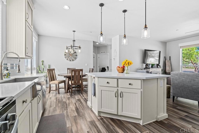 2815 Miller Valley Rd, Pine Valley, CA 91962 - kitchen with dark wood-type flooring, light countertops, stainless steel electric range oven, and recessed lighting