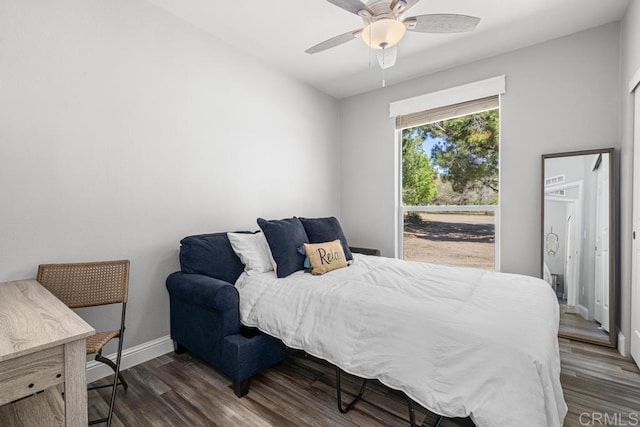 2815 Miller Valley Rd, Pine Valley, CA 91962 - bedroom with wood finished floors, baseboards, and a ceiling fan