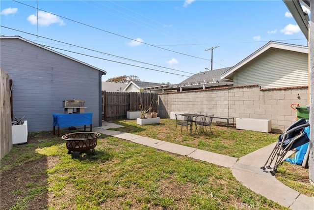 1515 S Walker Ave, San Pedro, CA 90731 - view of yard with a fenced backyard and a fire pit