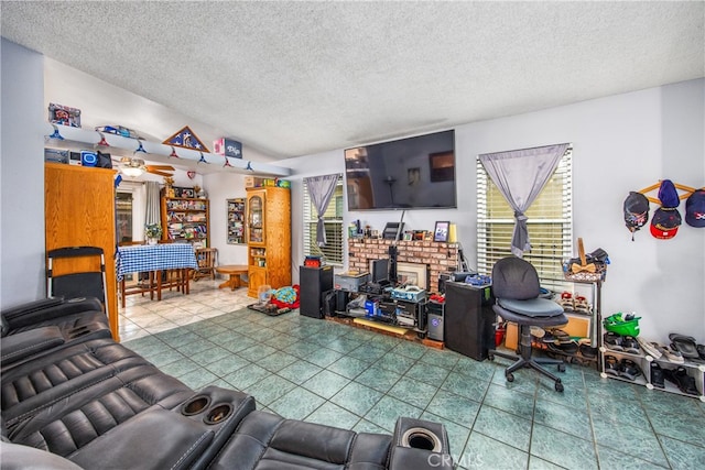 916 Award Dr, Colton, CA 92324 - living room with a textured ceiling and tile patterned floors