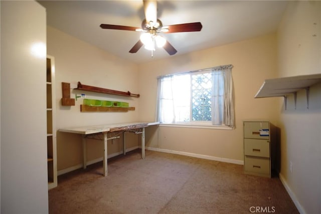 73203 Sun Valley Dr Unit 29, Palms, CA 92277 - carpeted home office with a ceiling fan and baseboards