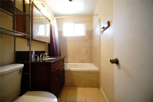 73203 Sun Valley Dr Unit 29, Palms, CA 92277 - full bath with tiled shower / bath, tile patterned flooring, and vanity