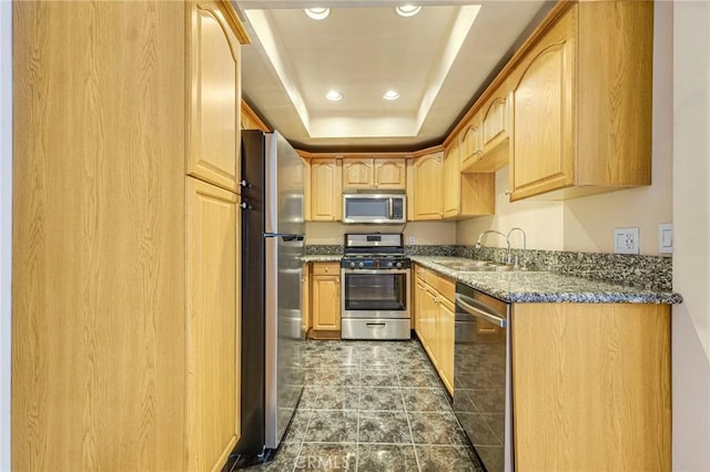 630 E Acacia Ave Unit 6, Glendale, CA 91205 - kitchen featuring appliances with stainless steel finishes, a sink, and light brown cabinets