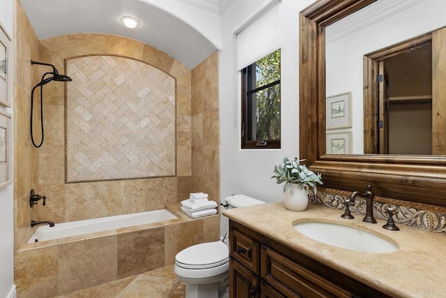 5015 Rancho Quinta Bnd, San Diego, CA 92130 - bathroom featuring vanity and tiled shower / bath combo