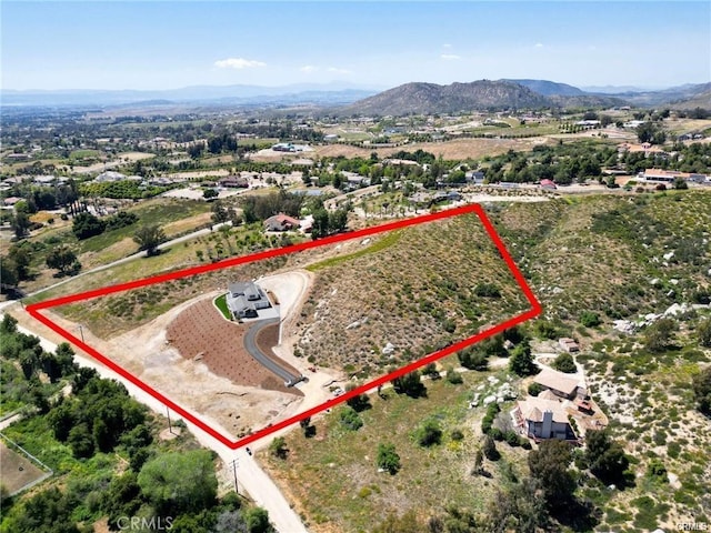 bird's eye view featuring a mountain view