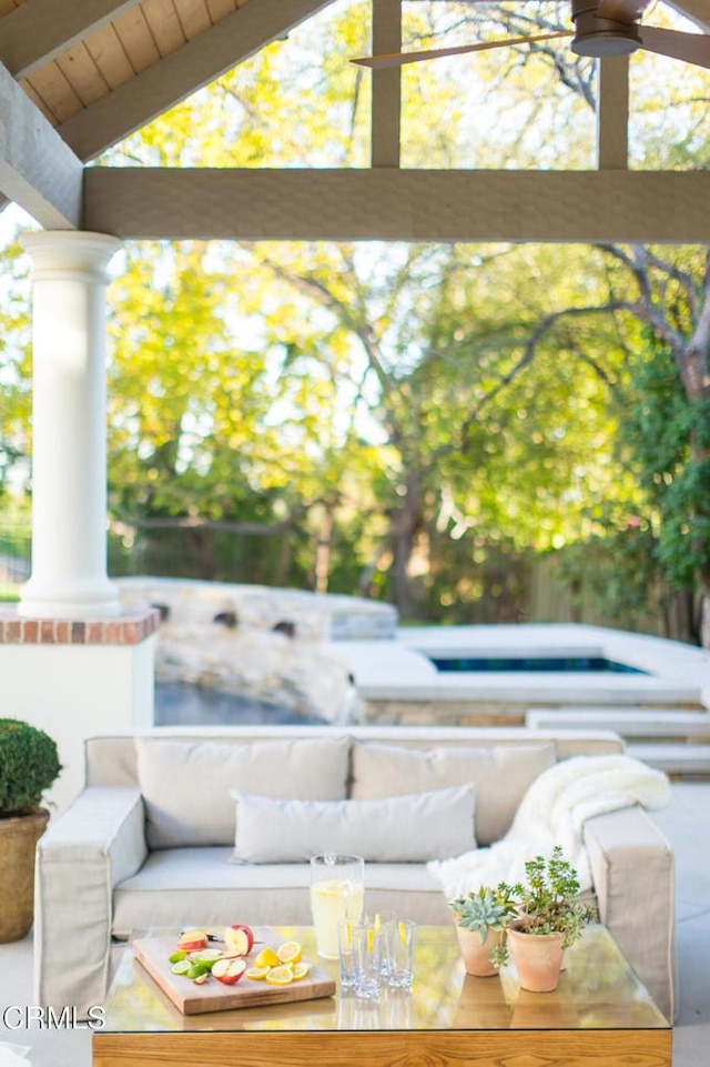 233 Hillside Rd, South Pasadena, CA 91030 - exterior view of a jacuzzi and decorative columns