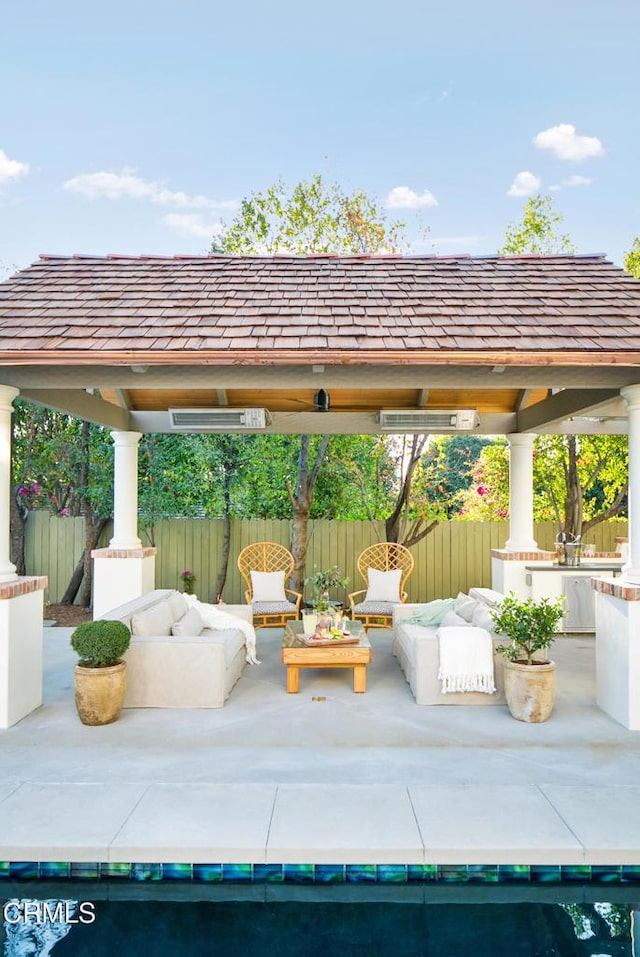 233 Hillside Rd, South Pasadena, CA 91030 - view of patio / terrace with fence and a gazebo