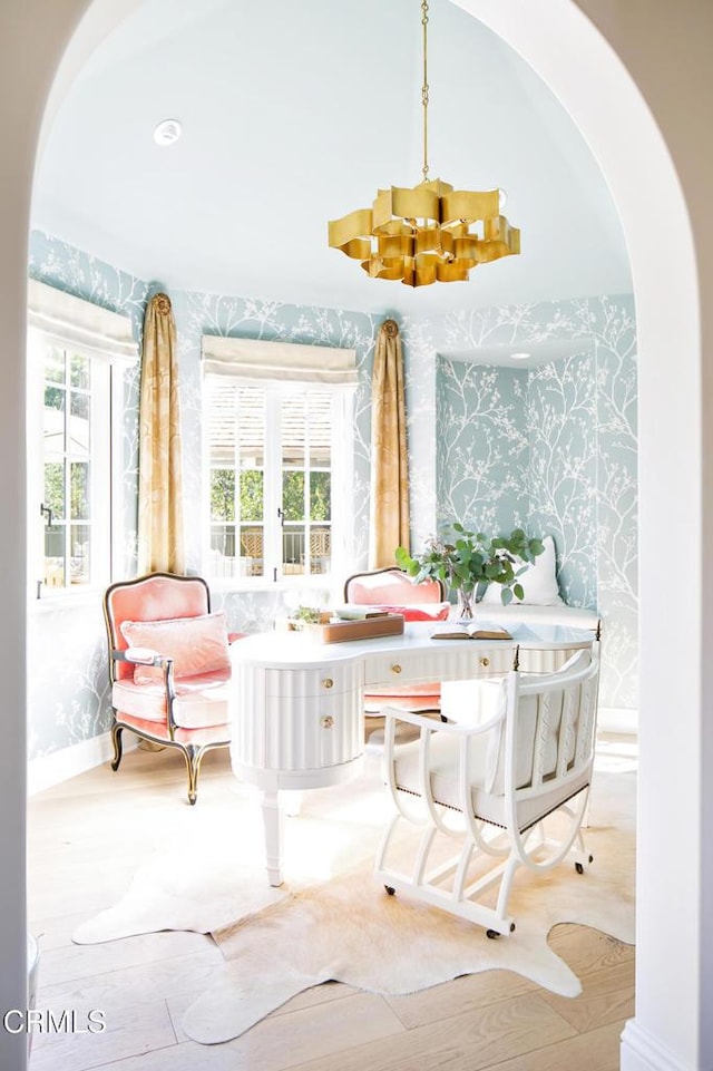 233 Hillside Rd, South Pasadena, CA 91030 - sunroom / solarium with a chandelier and arched walkways