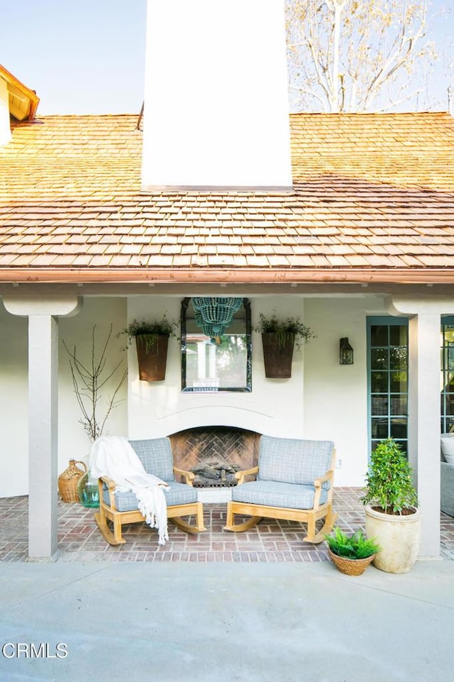 233 Hillside Rd, South Pasadena, CA 91030 - view of patio / terrace featuring a fireplace
