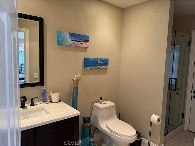 9033 Mandarin Ave, Rancho Cucamonga, CA 91701 - bathroom featuring vanity, a stall shower, and toilet