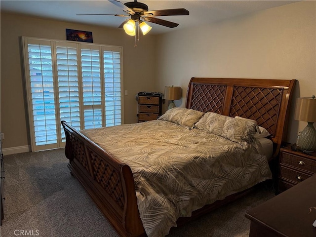 9033 Mandarin Ave, Rancho Cucamonga, CA 91701 - bedroom with carpet floors, a ceiling fan, and baseboards
