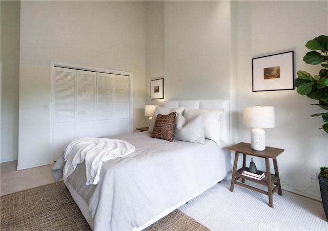 4300 Via Alondra, Palos Verdes Estates, CA 90274 - bedroom with a high ceiling, carpet floors, and a closet