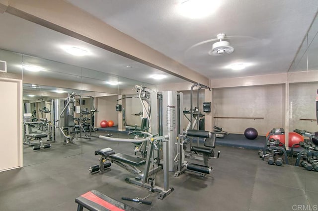exercise room with visible vents