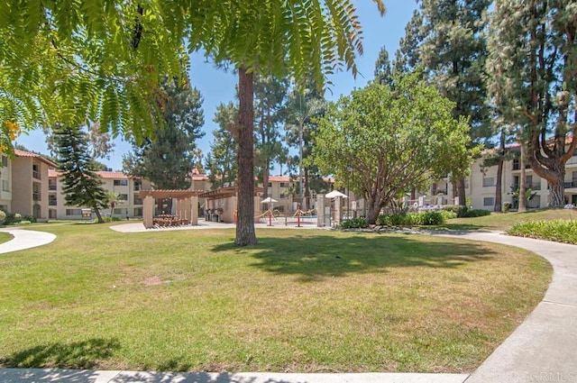 view of home's community with a yard and a residential view
