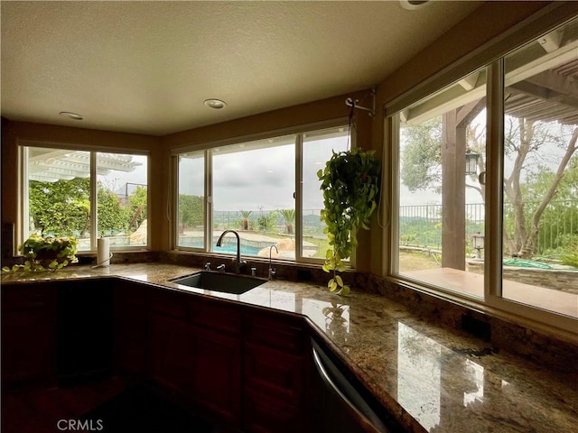 21062 Quail Run Dr, Diamond Bar, CA 91789 - kitchen featuring a textured ceiling, dishwasher, and recessed lighting