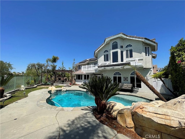 21062 Quail Run Dr, Diamond Bar, CA 91789 - view of swimming pool with a pergola, a patio area, and a fenced backyard