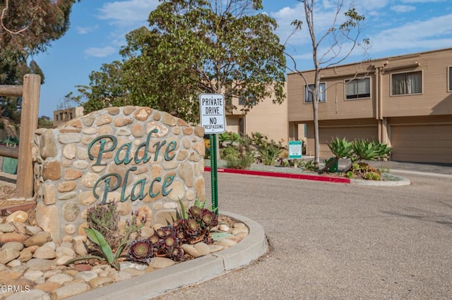 view of community sign