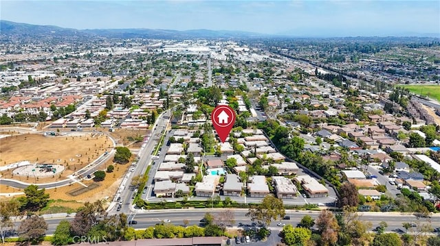 aerial view featuring a residential view