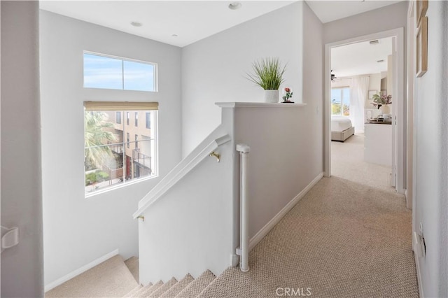 372 W Linden Dr, Orange, CA 92865 - hall with an upstairs landing, carpet flooring, and baseboards