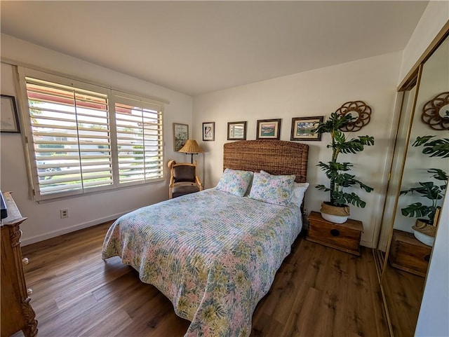 48143 Calle Seranas Ln, Quinta, CA 92253 - bedroom featuring baseboards, wood finished floors, and a closet