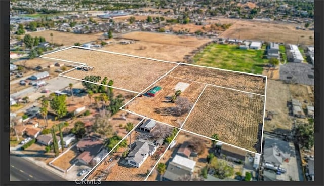 aerial view with a rural view