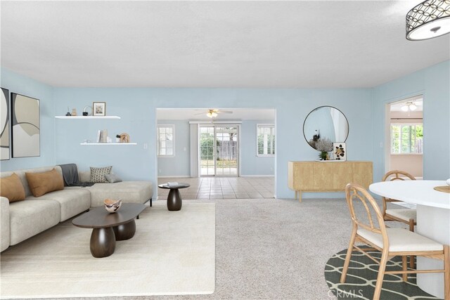 26481 Jamestown Dr, Menifee, CA 92586 - living area with carpet flooring and ceiling fan