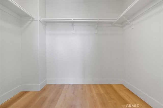 spacious closet with light wood finished floors